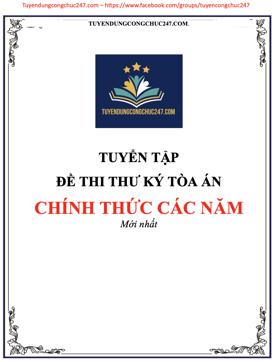 Tuyển tập các đề thi thư ký tòa án chính thức các năm